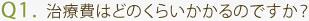 Q1. 治療費はどのくらいかかるのですか？