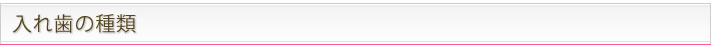 入れ歯の種類